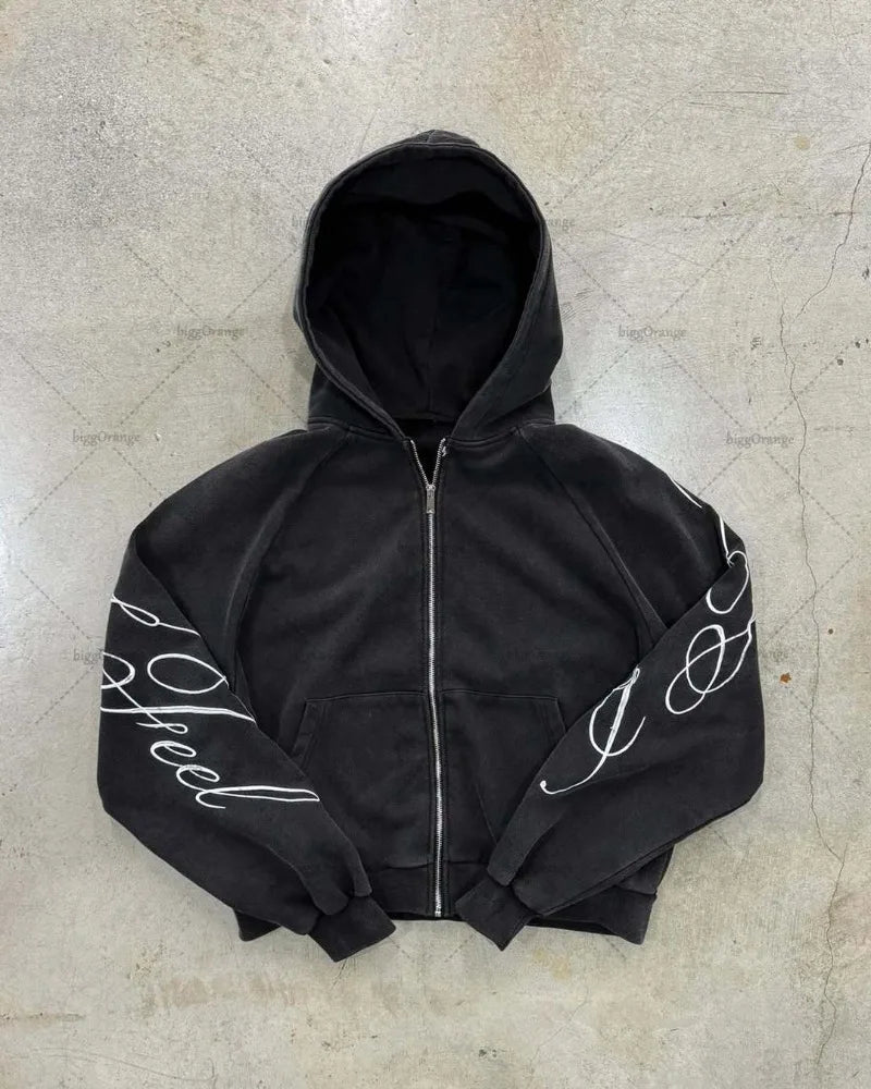 "I Feel" Charcoal Zip-up