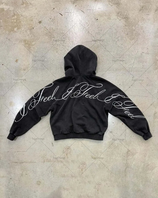 "I Feel" Charcoal Zip-up